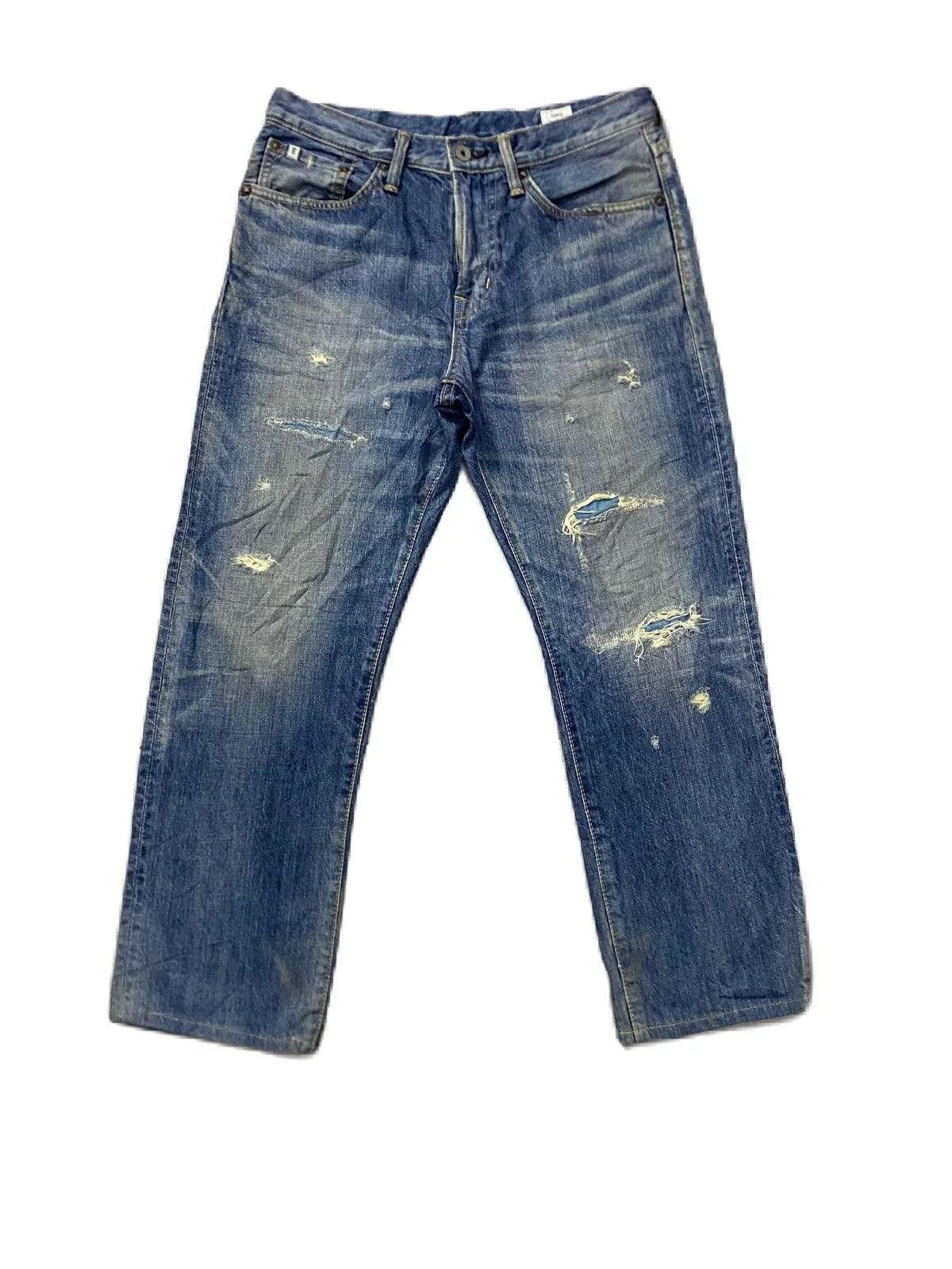 Edwin Denim Edwin × Kapital EDWIN BLACK LABEL DISTRESS DESIGN GRUNGE STYLE Blue