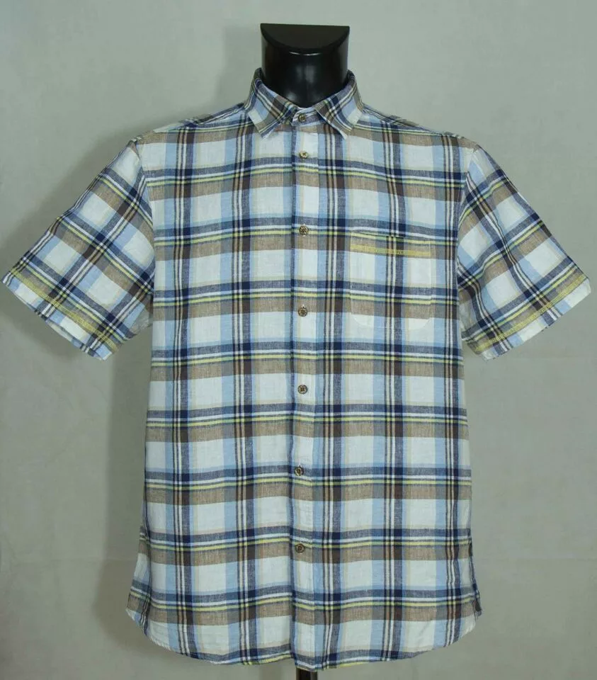 Dunnes Shirts Button Ups Dunnes Stores SHIRT SHORT SLEEVE LINEN BLEND SIZE L Multi