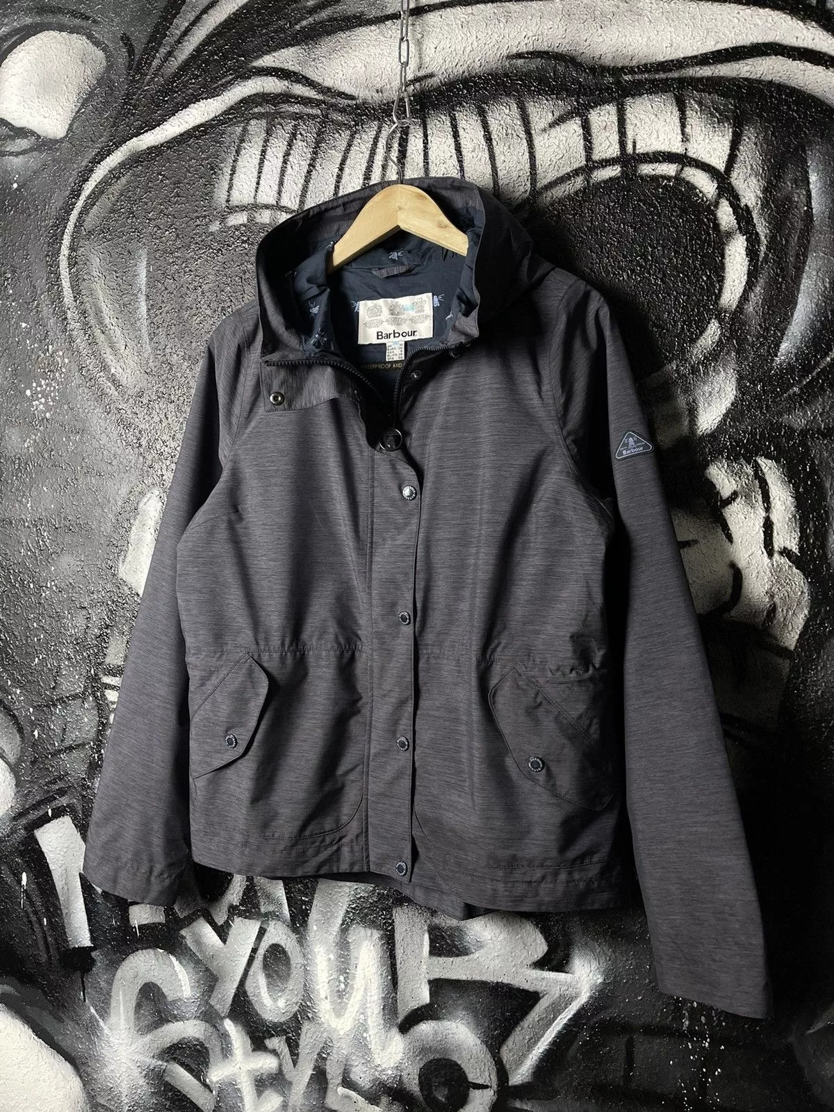 Barbour Rain Jackets Barbour Sooty Jacket Woman’s Size M Blue Streetwear
