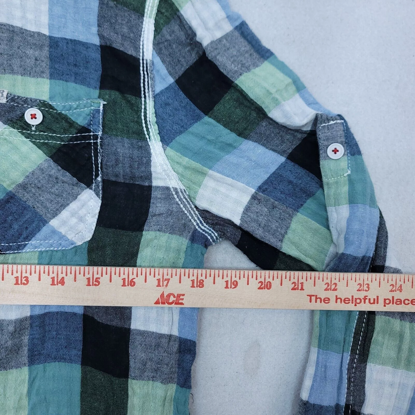 Buffalo David Bitton Shirts Button Ups Buffalo David Bitton Gingham Flannel Shirt Mens Size M Green
