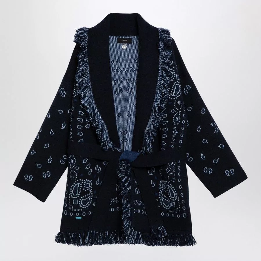 Alanui Sweaters Alanui o1d2blof0724 Cardigan in Midnight Blue