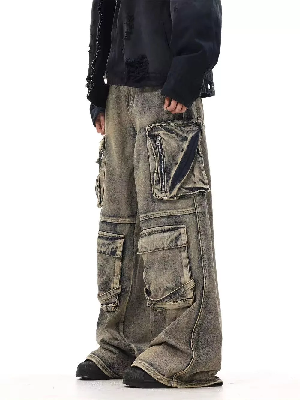 Jean Denim Jean Multi Pocket Denim Gray