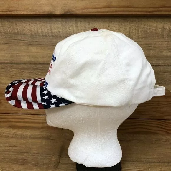 Other Hats Other VTG Task Master Baseball Cap Hat White Patriotic Light Bulb Blue Vintage