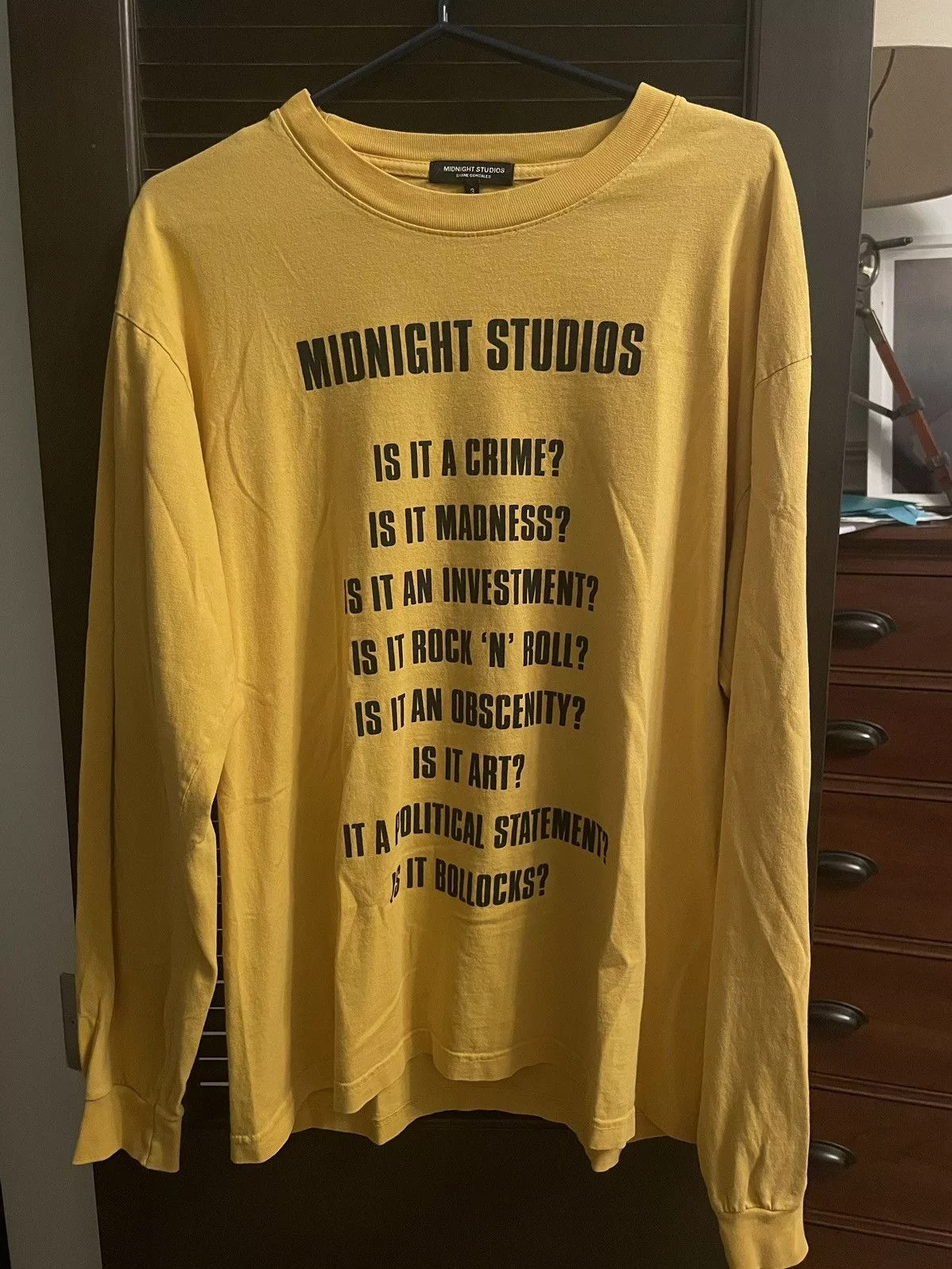 Midnight Studios Long Sleeve T Shirts Midnight Studios “Is it a crime?” 2018 Yellow LongSleeve