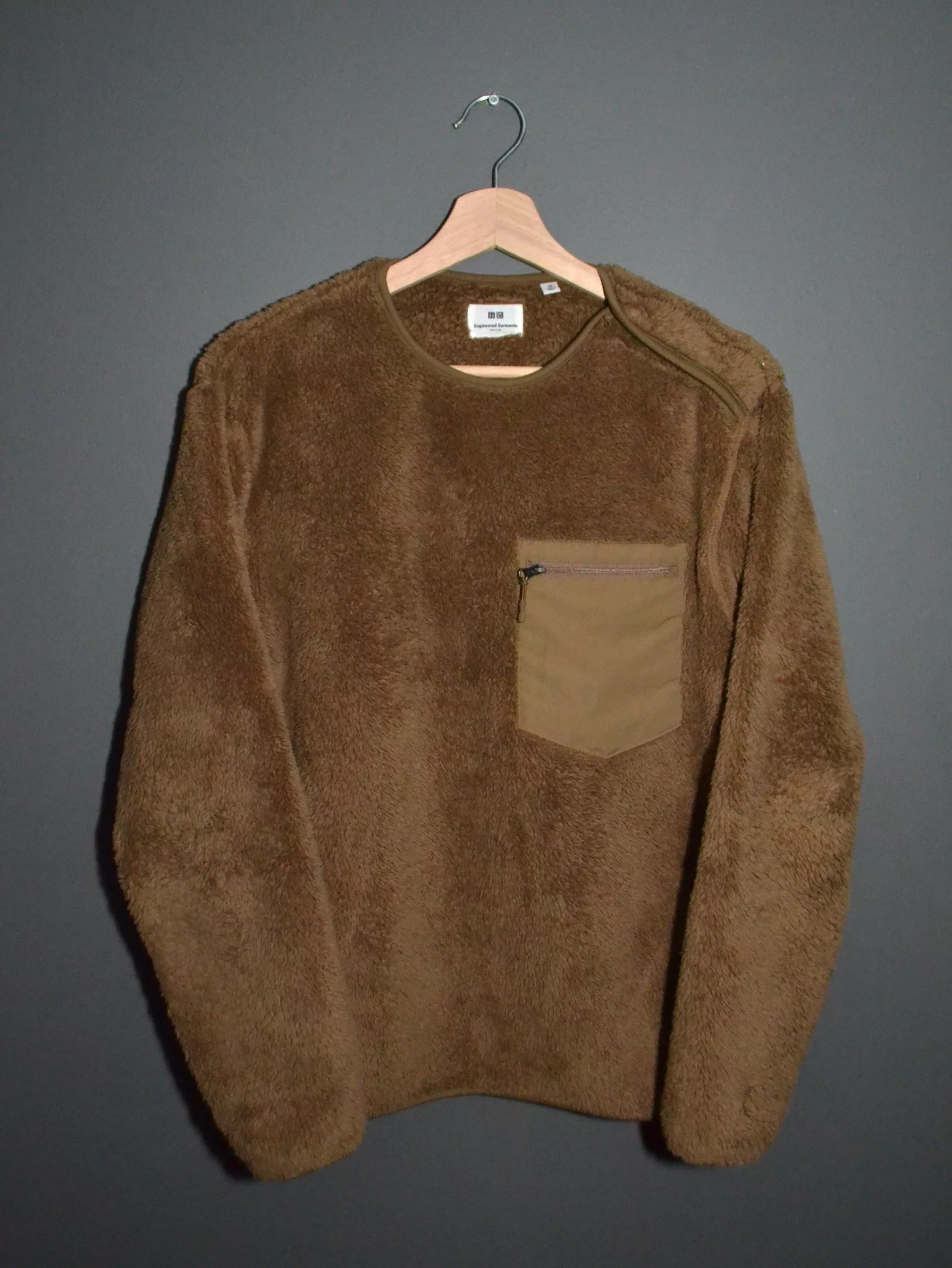 Engineered Garments Light Jackets Engineered Garments × Uniqlo Engineered Garments Uniqlo Pile Fleece Snap Shoulder XS Brown