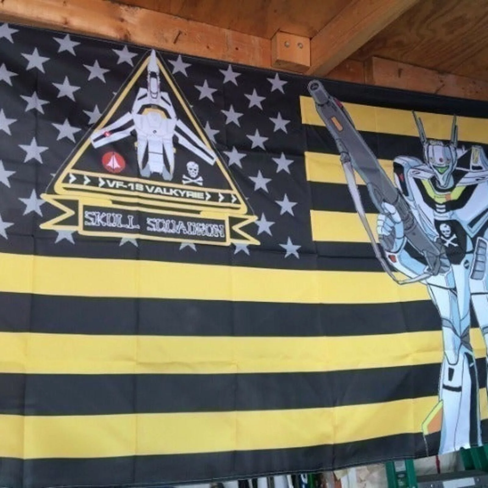 Other Miscellaneous Other Robotech Macross 5ft Veritech Flag Rick Skull Squadron Multi