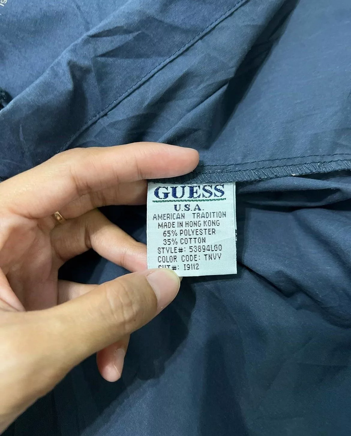 Guess Light Jackets Vintage 1990s Guess Pullover Jacket Blue