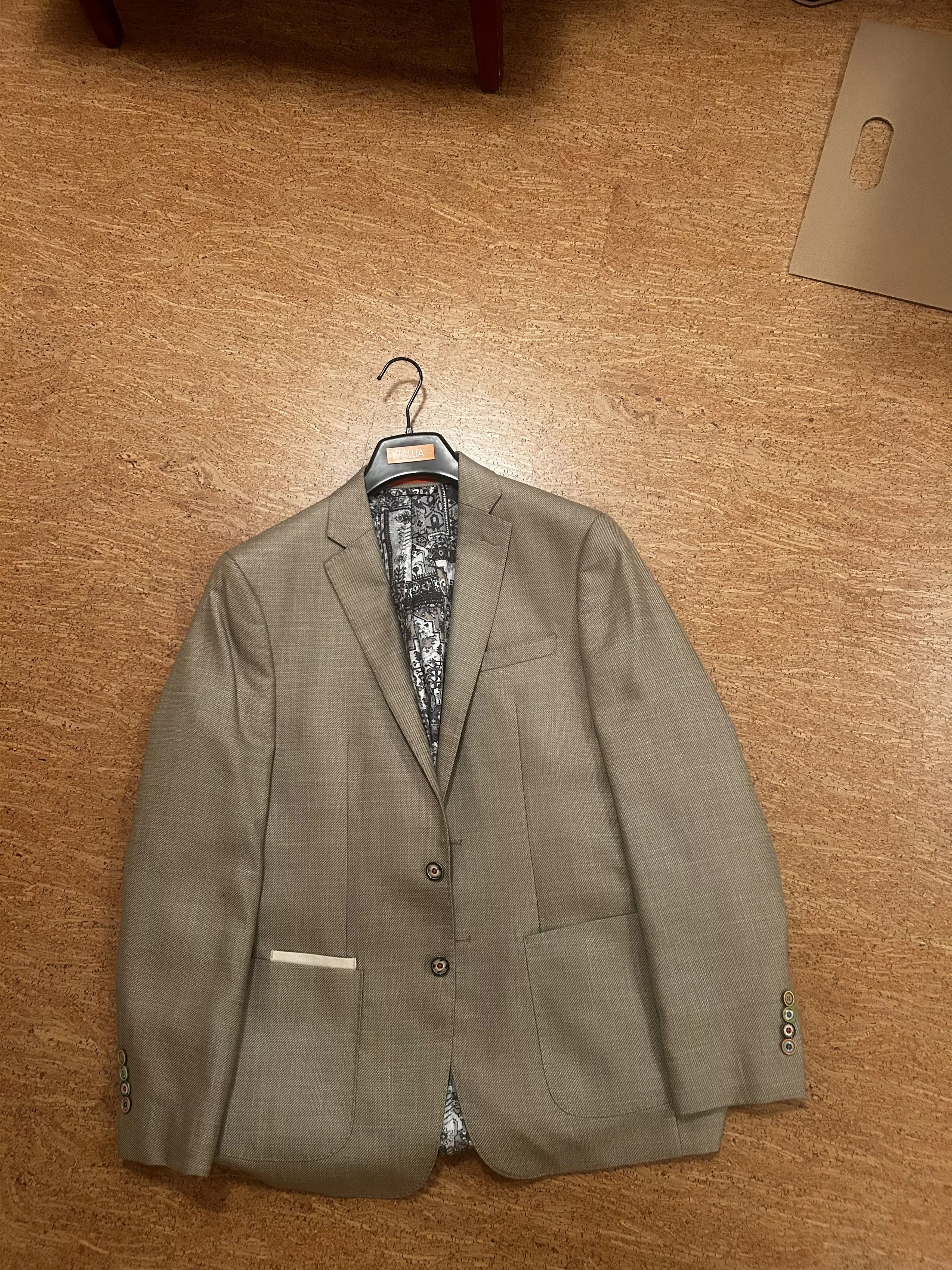 Tallia Blazers Tallia Tan Blazer with Inside Print Brown