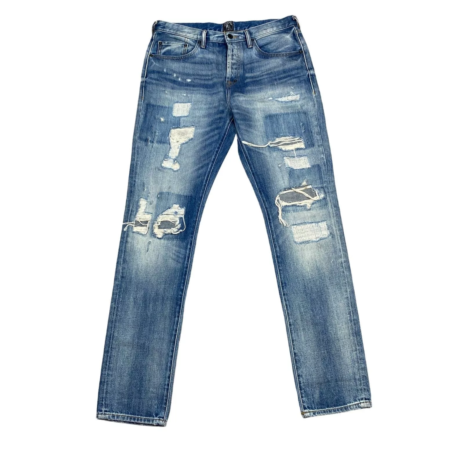 Prps Denim PRPS Le Sabre Slim Tapered Fit Distressed Jeans Men's 32x34 Blue
