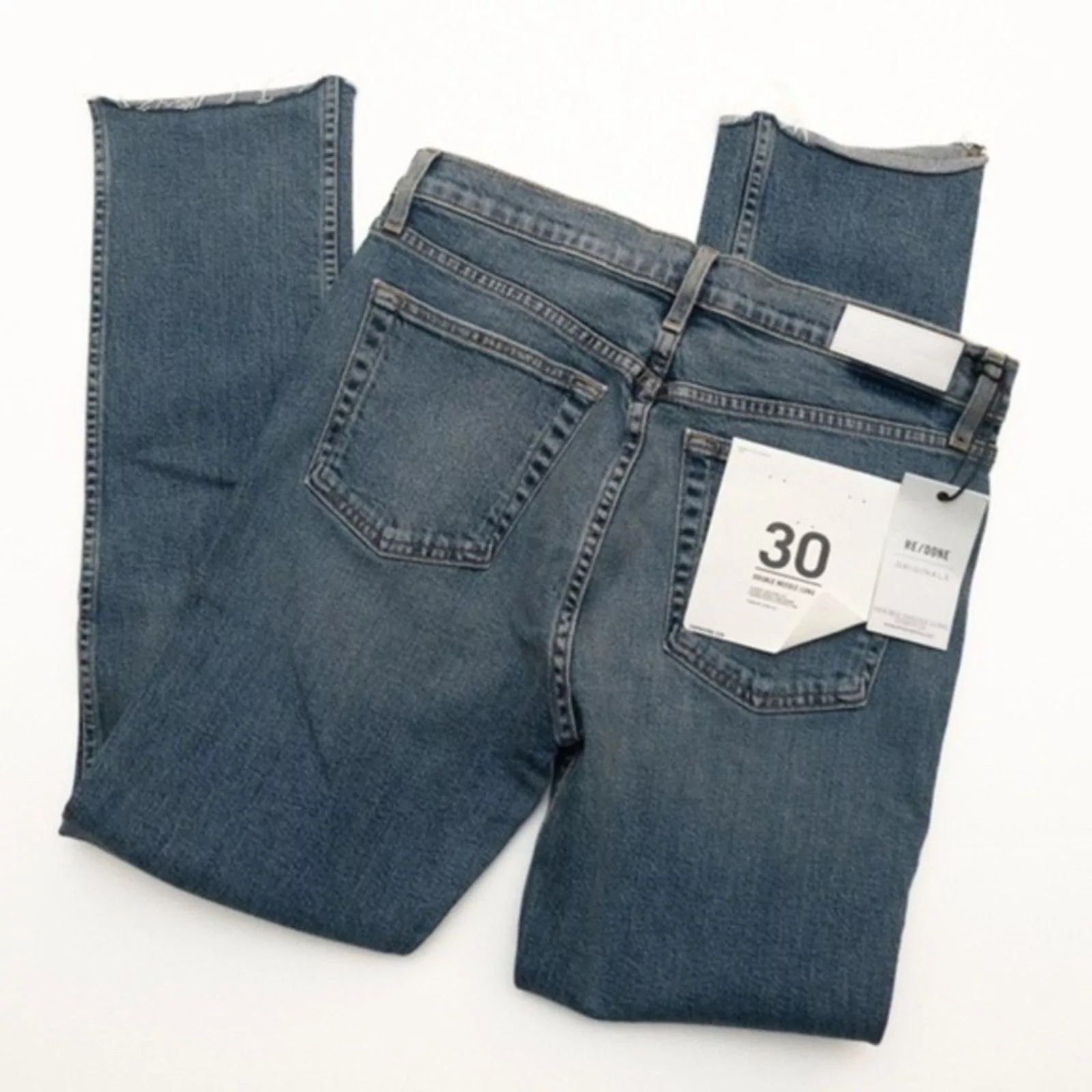 RE/DONE Jeans RE/Done. Double Needle Long Stretch Jeans In Blue.