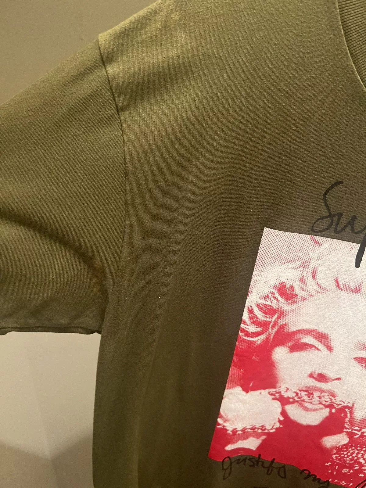 Supreme Short Sleeve T Shirts Supreme Madonna Tee Green