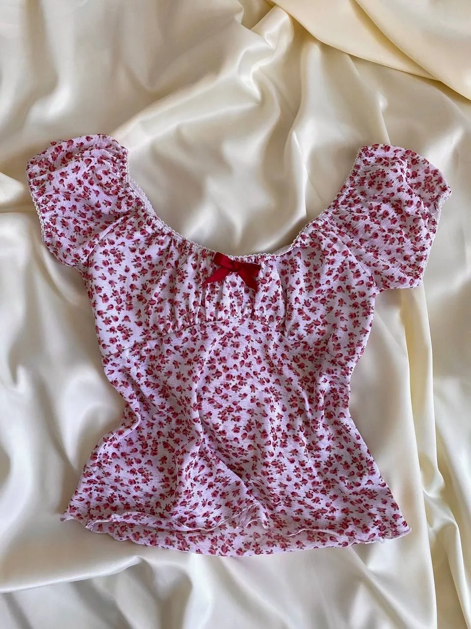 Vintage Crop Tops Vintage coquette tank top Red