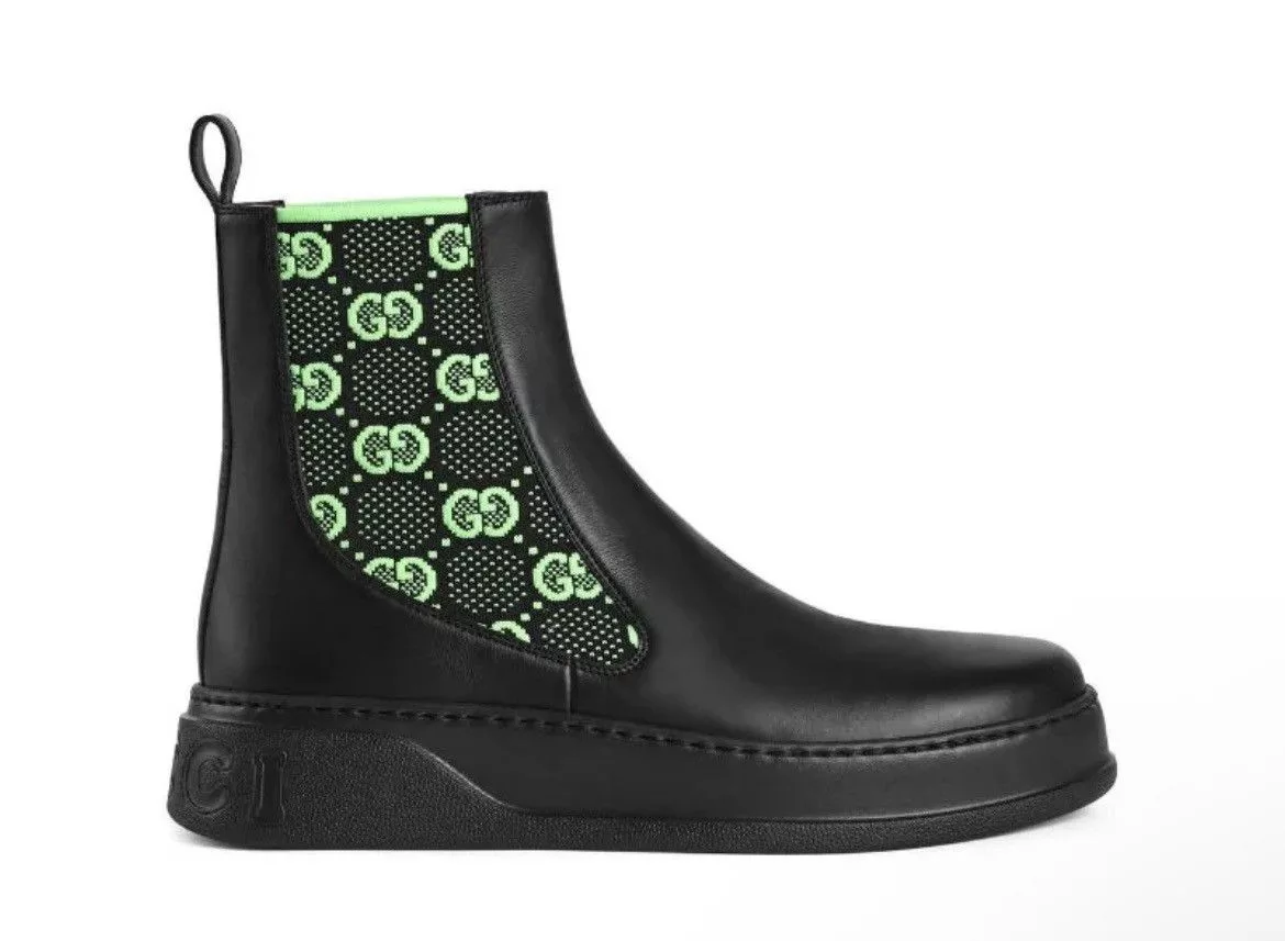 Gucci Boots Gucci Men Boot with GG Jersey size 11 Multi