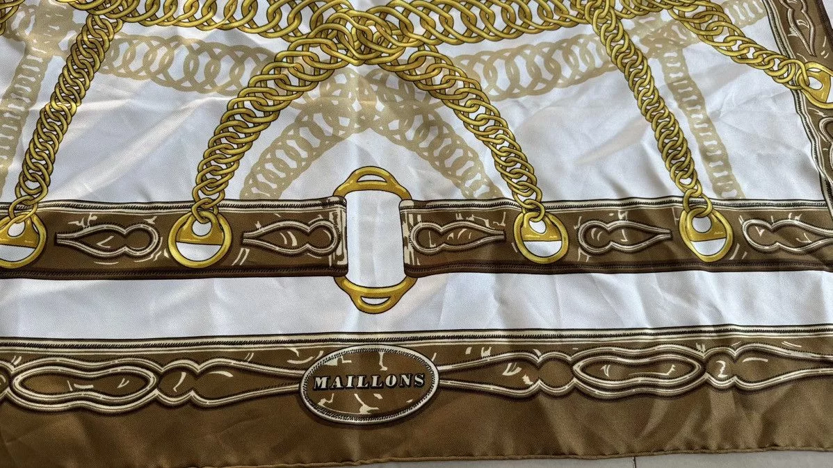 Hermes Scarves Hermes 90” silk scarf White