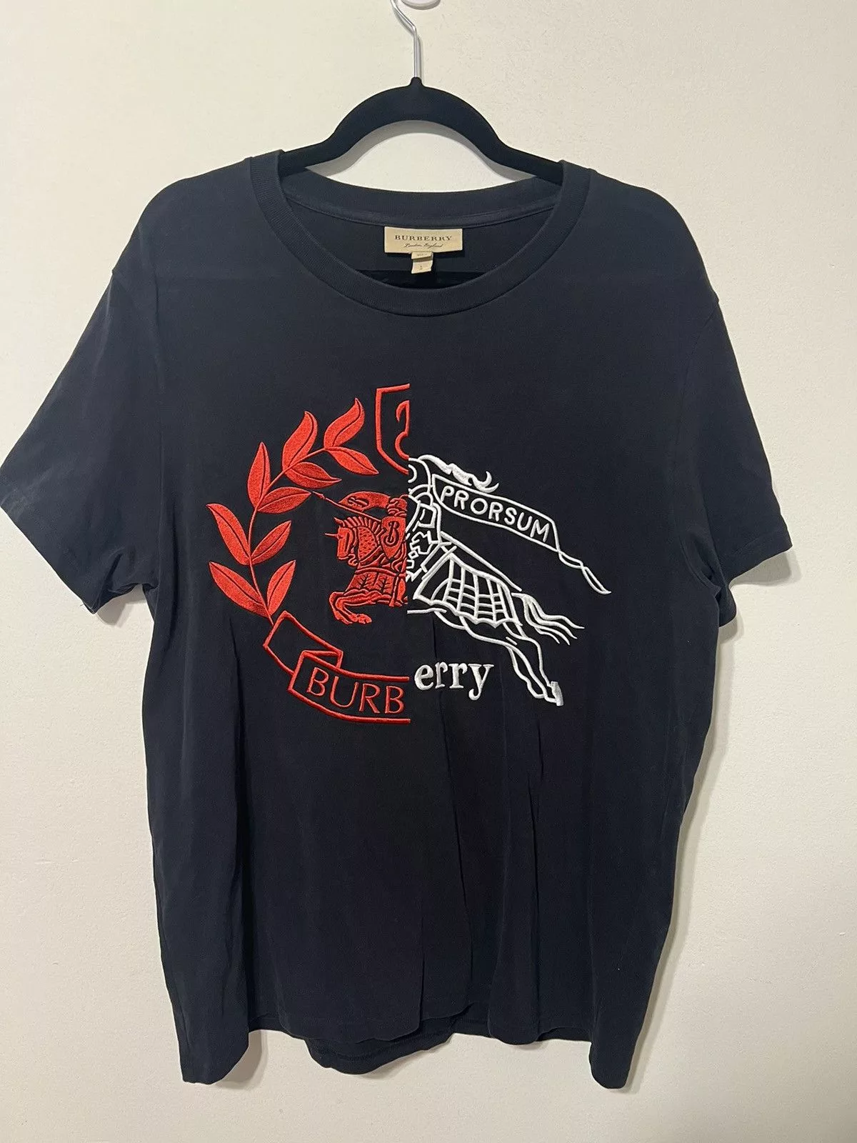 Burberry Short Sleeve T Shirts Burberry split tee Blue