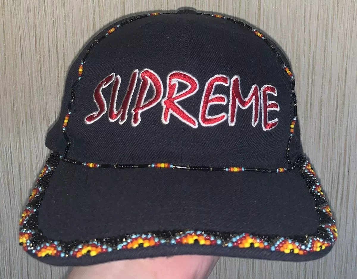 Supreme Hats Rare Supreme SS19 beaded 6 panel cap Blue