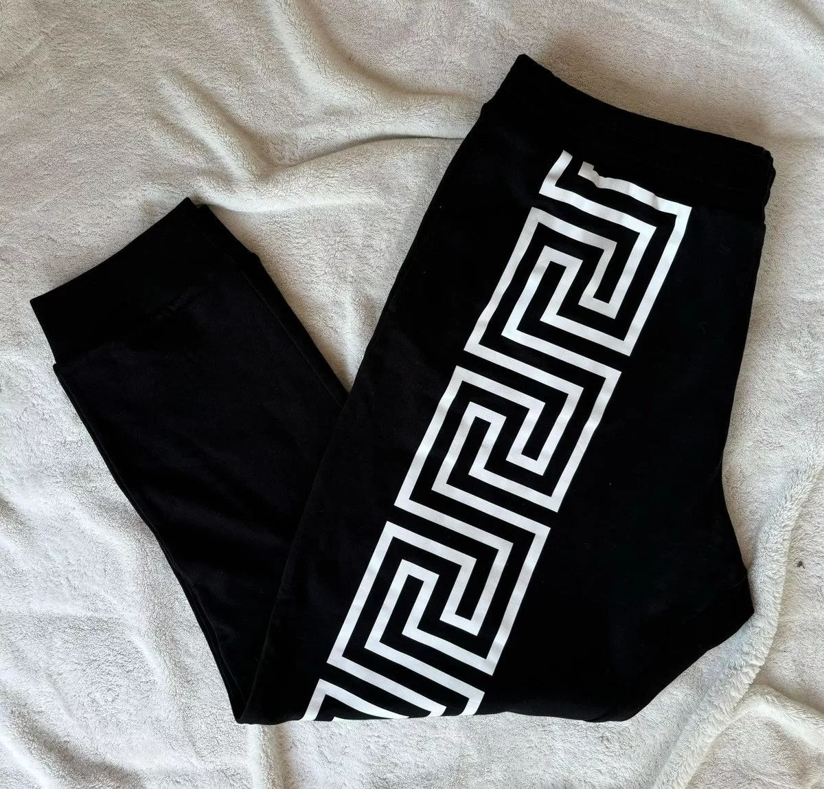 Versace Sweatpants Joggers Versace Black/White La Greca Sweatpants