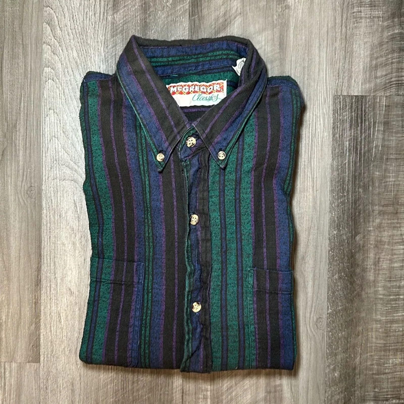 McGregor Shirts Button Ups McGregor Classics Flannel Long Sleeve Button Down - 2XLT Green