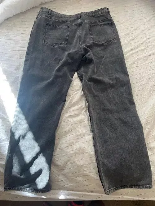 Jean Denim Gray Spliced Loose Jeans Patchwork Avant-Garde