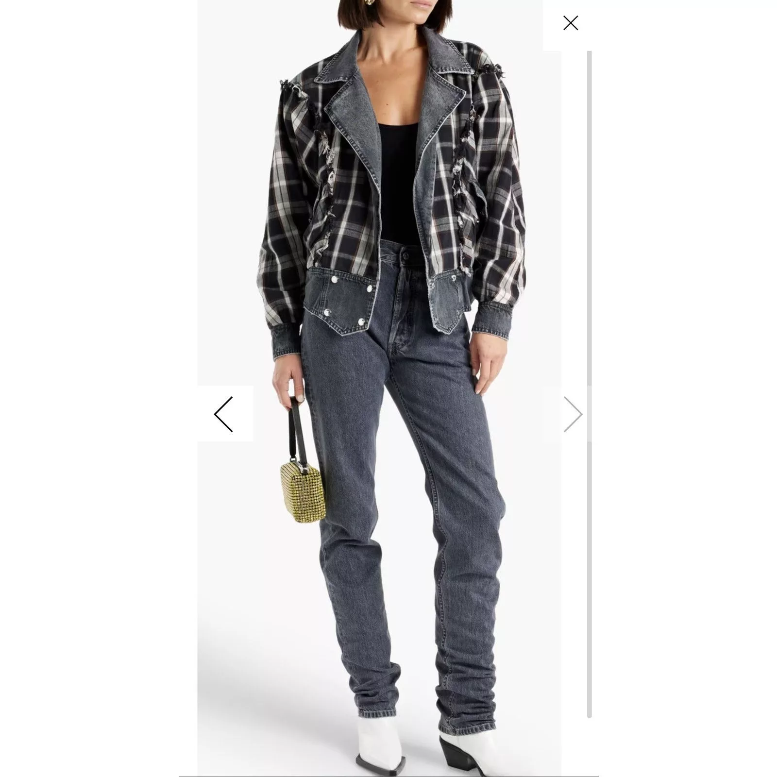 Retrofete Coats Retrofete RETROFÊTE Ellie reversible distressed denim jacket Gray