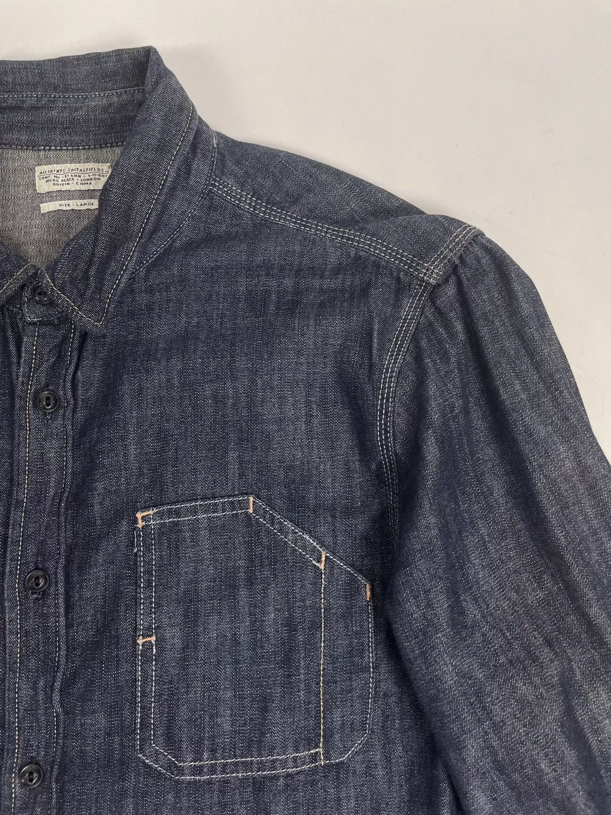 Allsaints Shirts Button Ups Allsaints Spitalfields Denim Shirt Blue