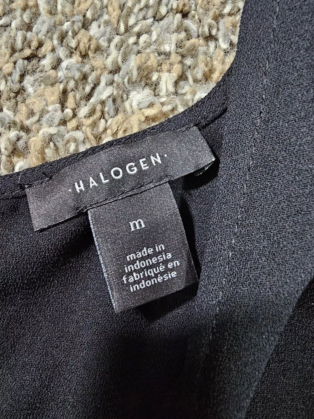 Designer Blouses Designer Halogen V-Neck Black Blouse Size M