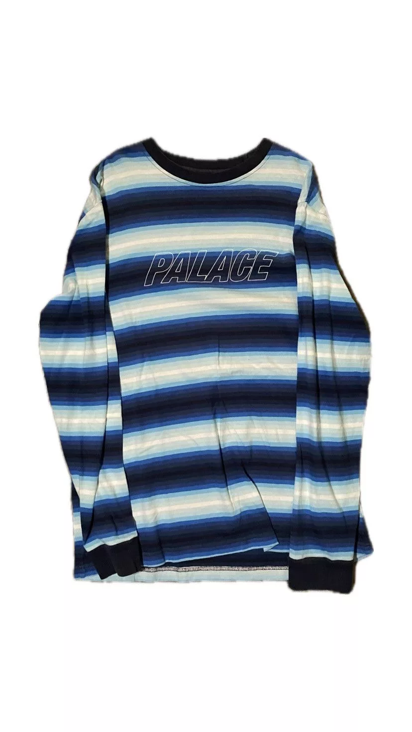 Palace Long Sleeve T Shirts Palace Blue Striped Longsleeve
