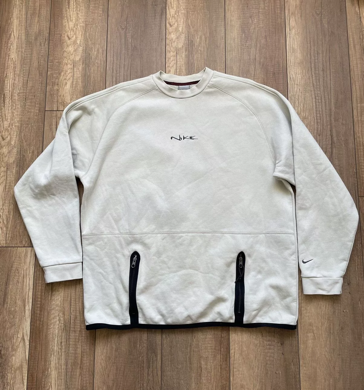 Nike Sweatshirts Hoodies Nike × Vintage Sweatshirt Nike Vintage Size XL YKK White Streetwear