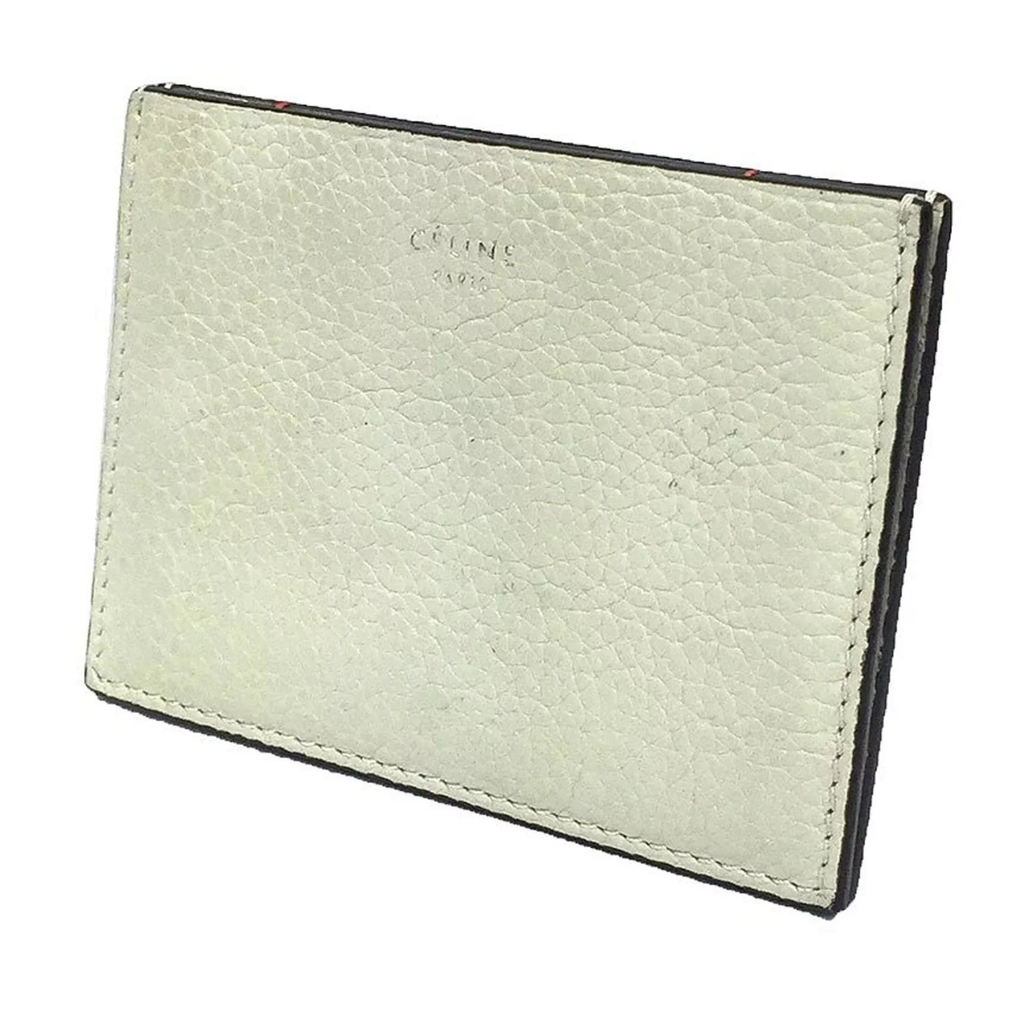 Celine Miscellaneous CELINE Card Case Leather Light Gray Wallet aq9975 10013896