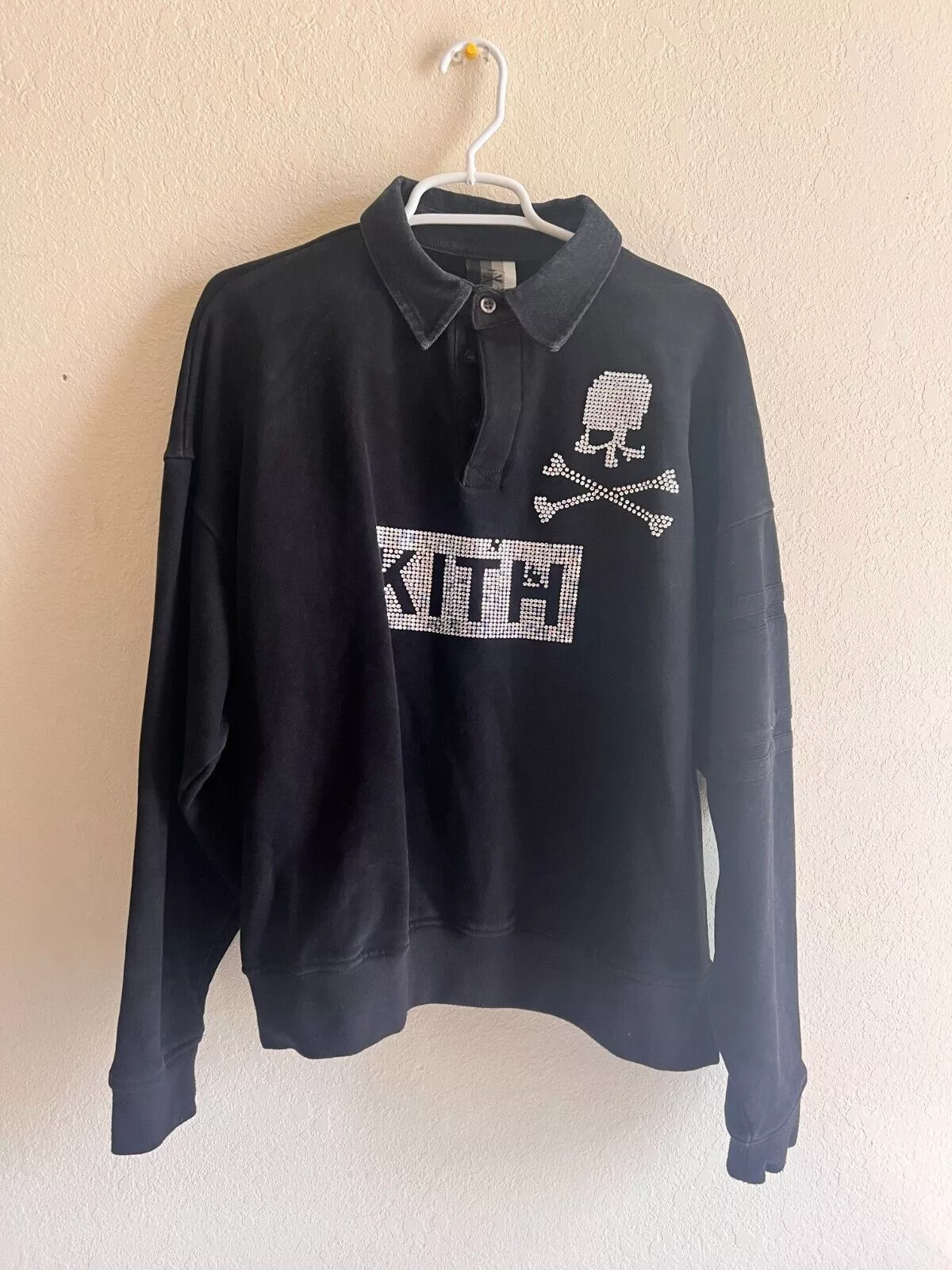 Kith Polos Kith × Mastermind Japan Kith x Mastermind Rugby Polo Shirt Embellished Swarovski Black