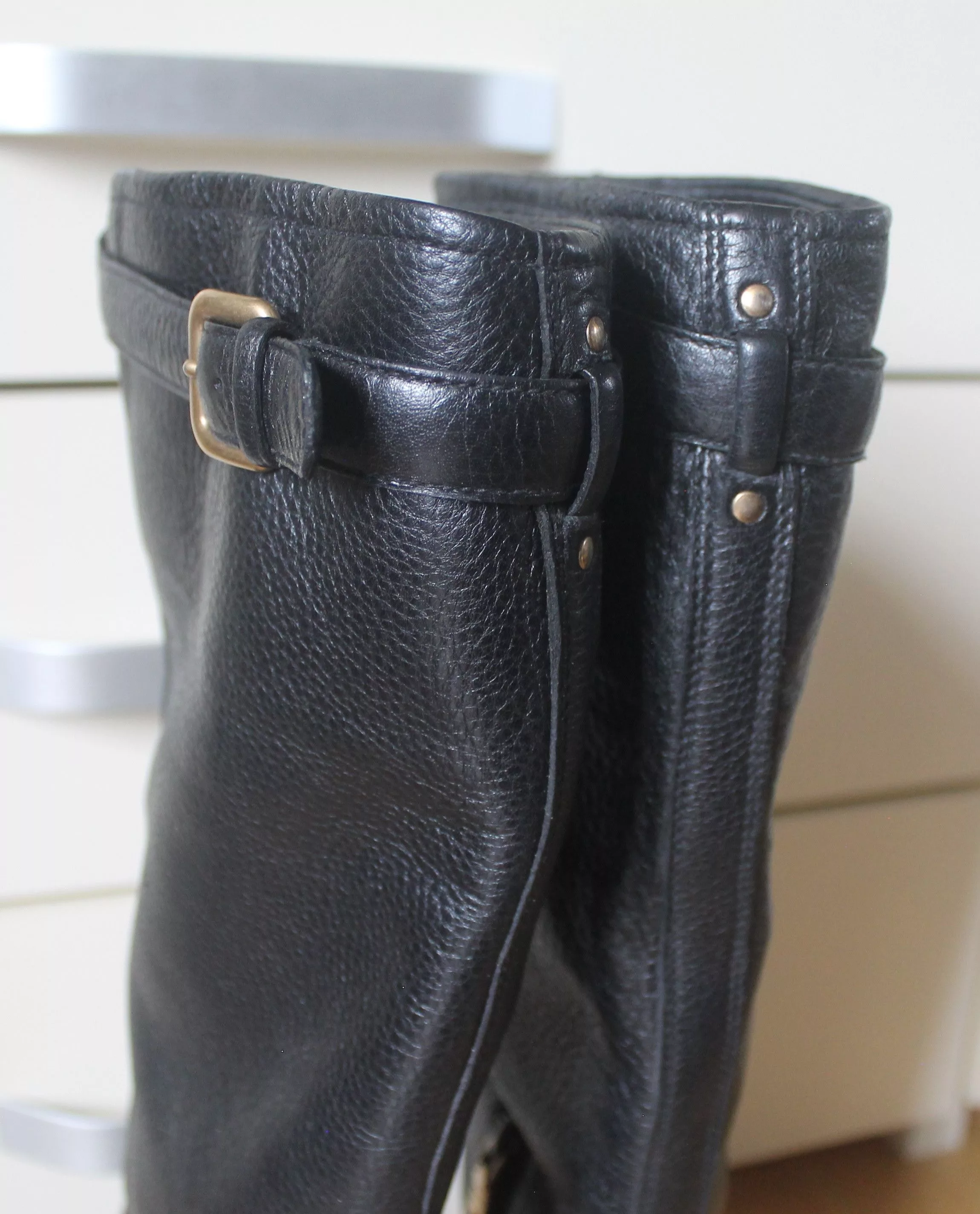 Prada Boots Prada Black High Leather Boots