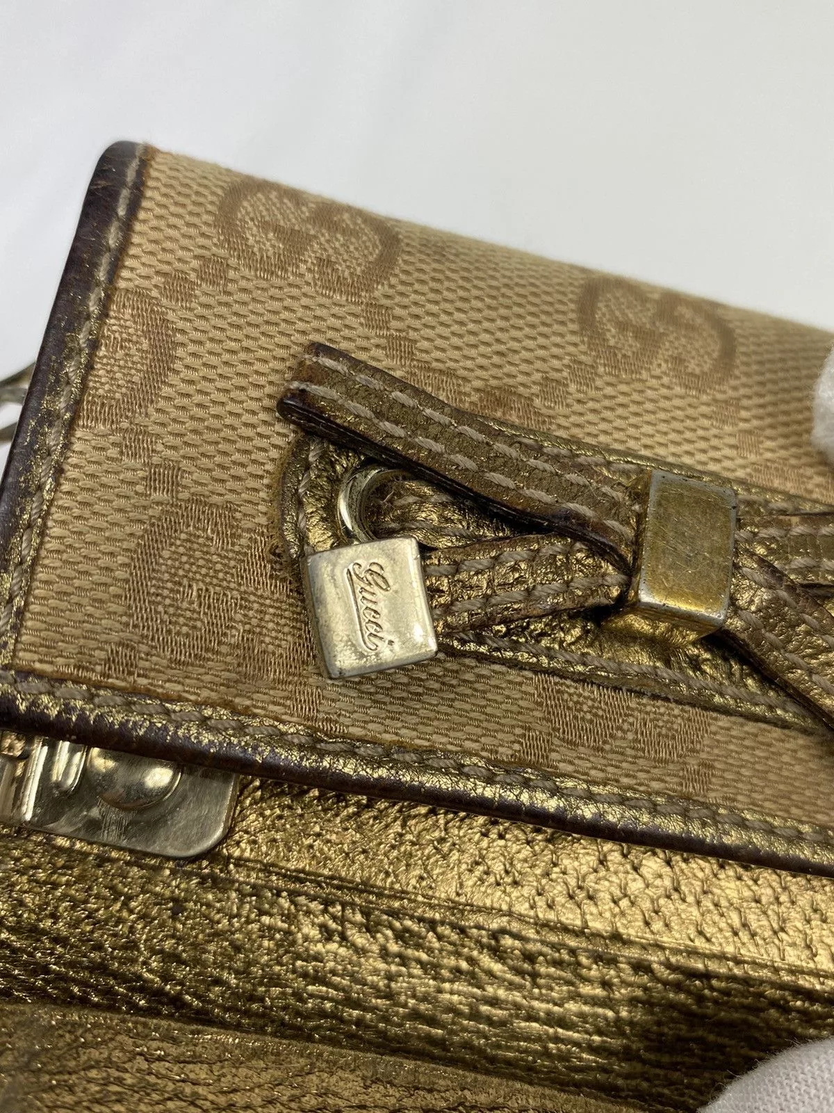 Gucci Wallets Gucci GG Monogram Key Holder Brown