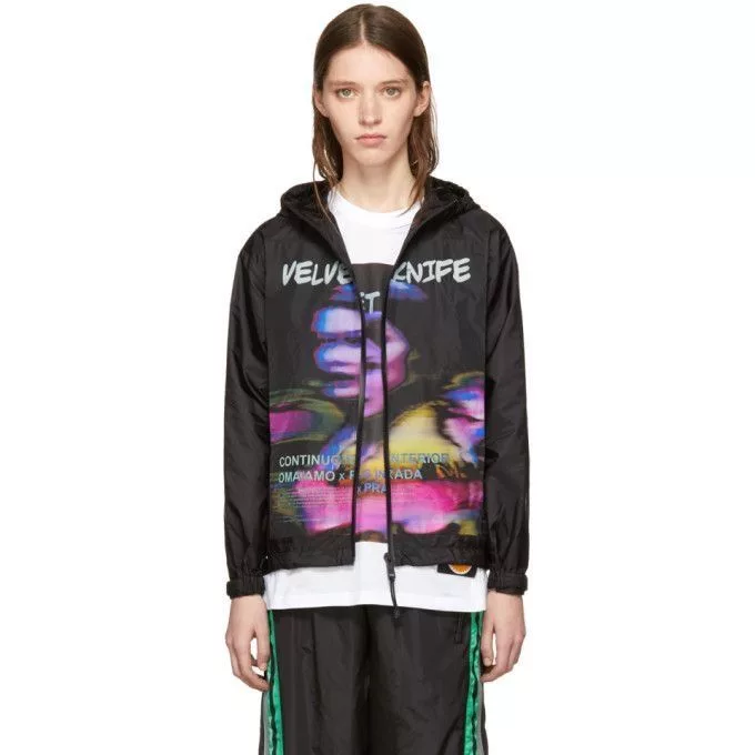 Prada Rain Jackets Prada Velvet Knife Windbreaker Jacket Black
