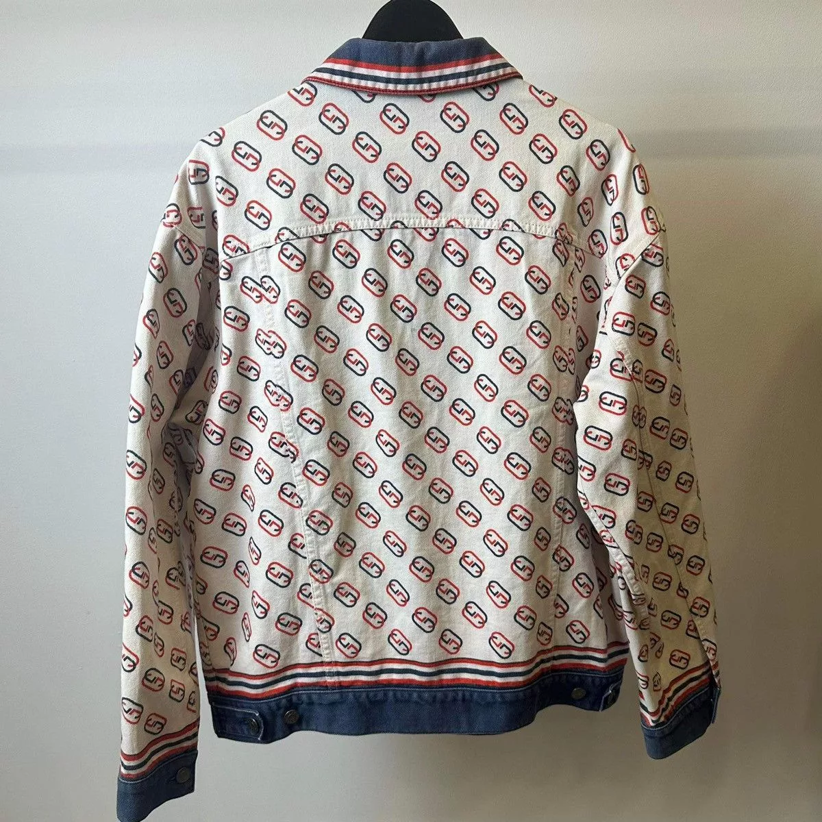 Gucci Denim Jackets GUCCI MONOGRAM “GC” JEANS JACKET White Luxury