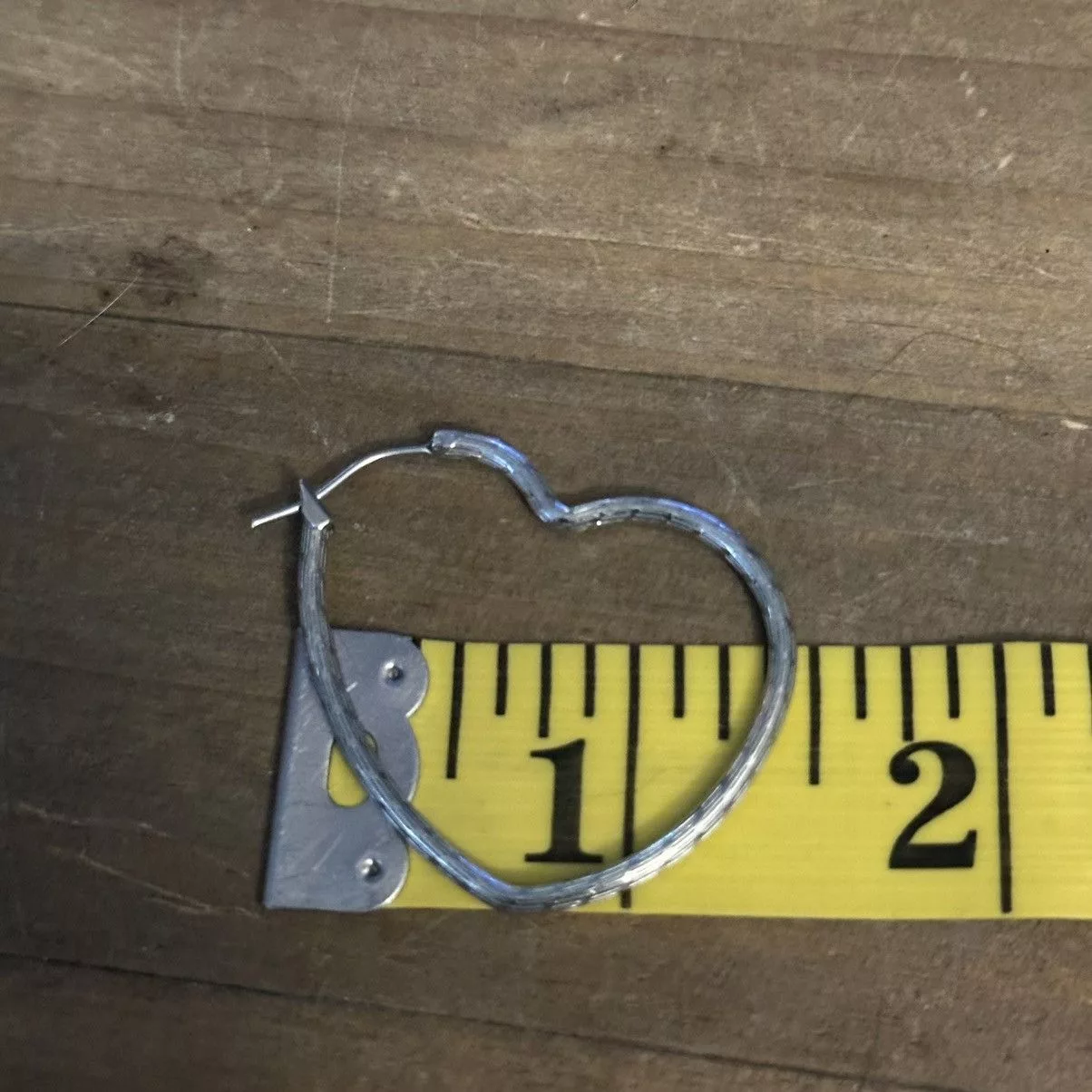 Other Earrings Other Silver tone heart shaped hoop earrings