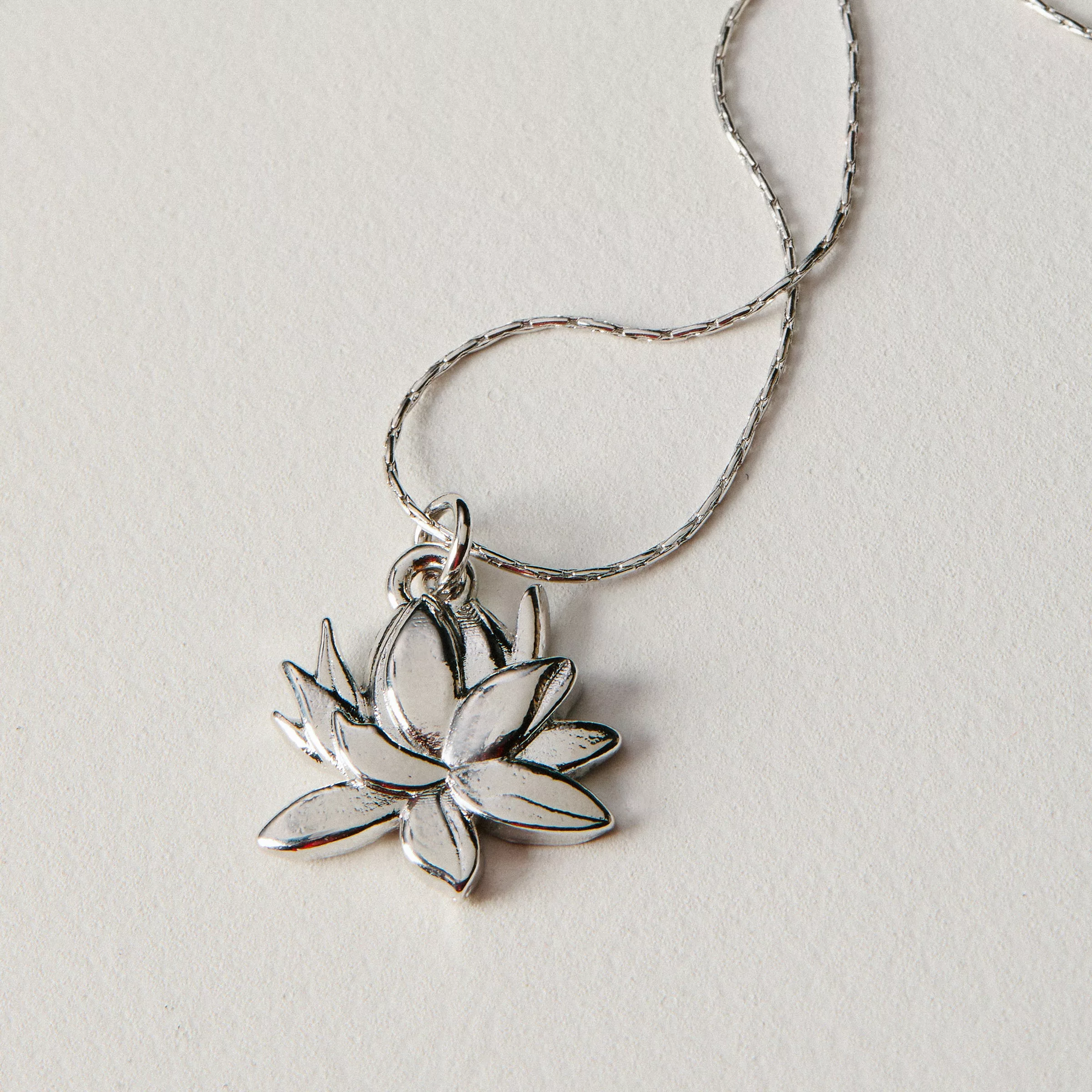 Lotus Chain Slider Necklace