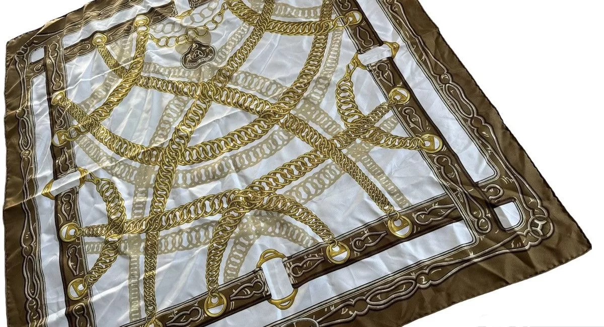 Hermes Scarves Hermes 90” silk scarf White