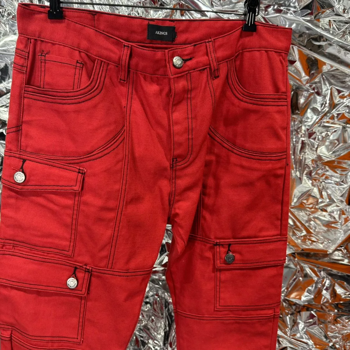 AKINGS Casual Pants Akings red cargo
