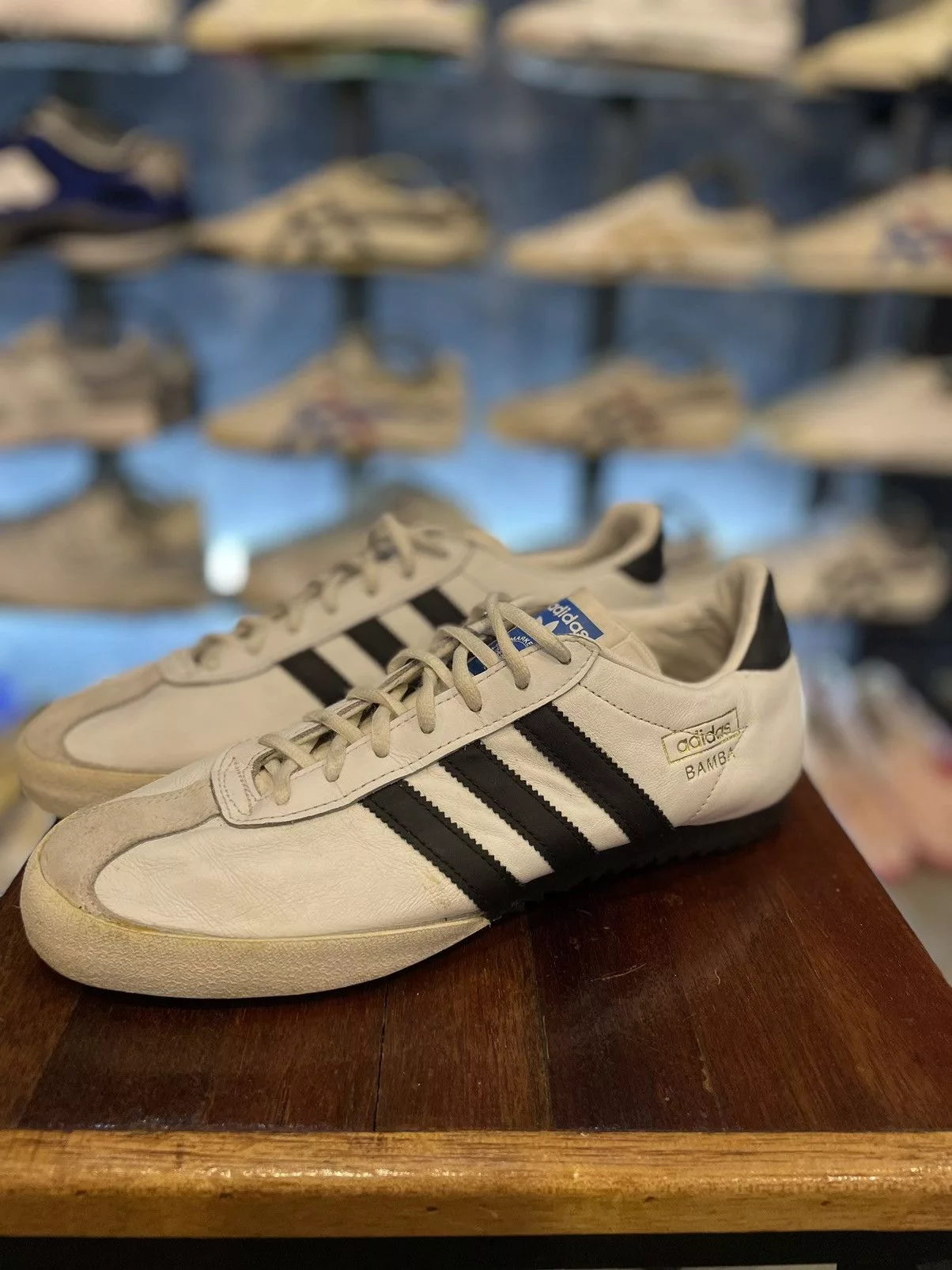 Adidas Low Top Sneakers Adidas Bamba Low-Top White Leather Black