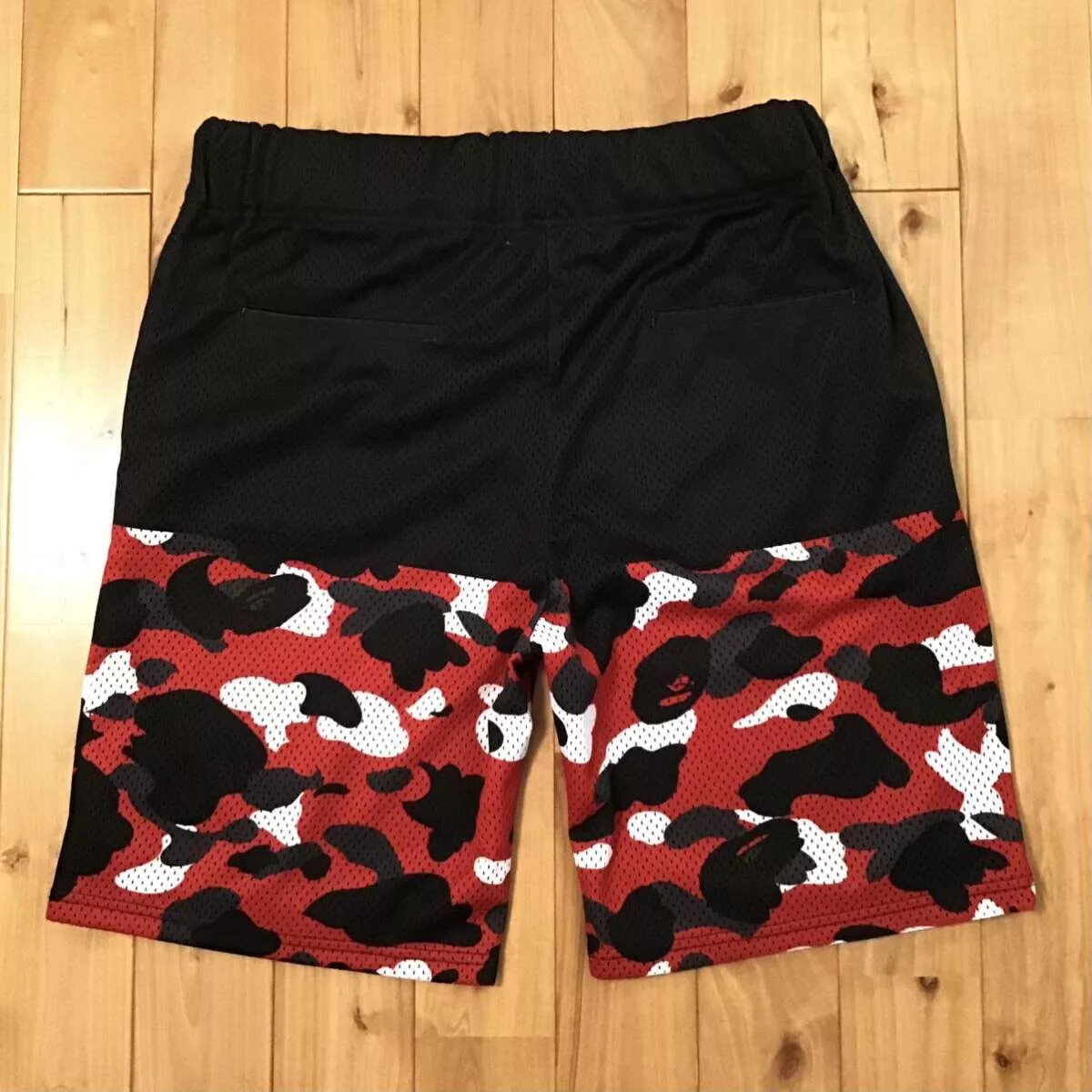 BAPE Shorts Black × Red camo a bathing ape ★size XL Multi