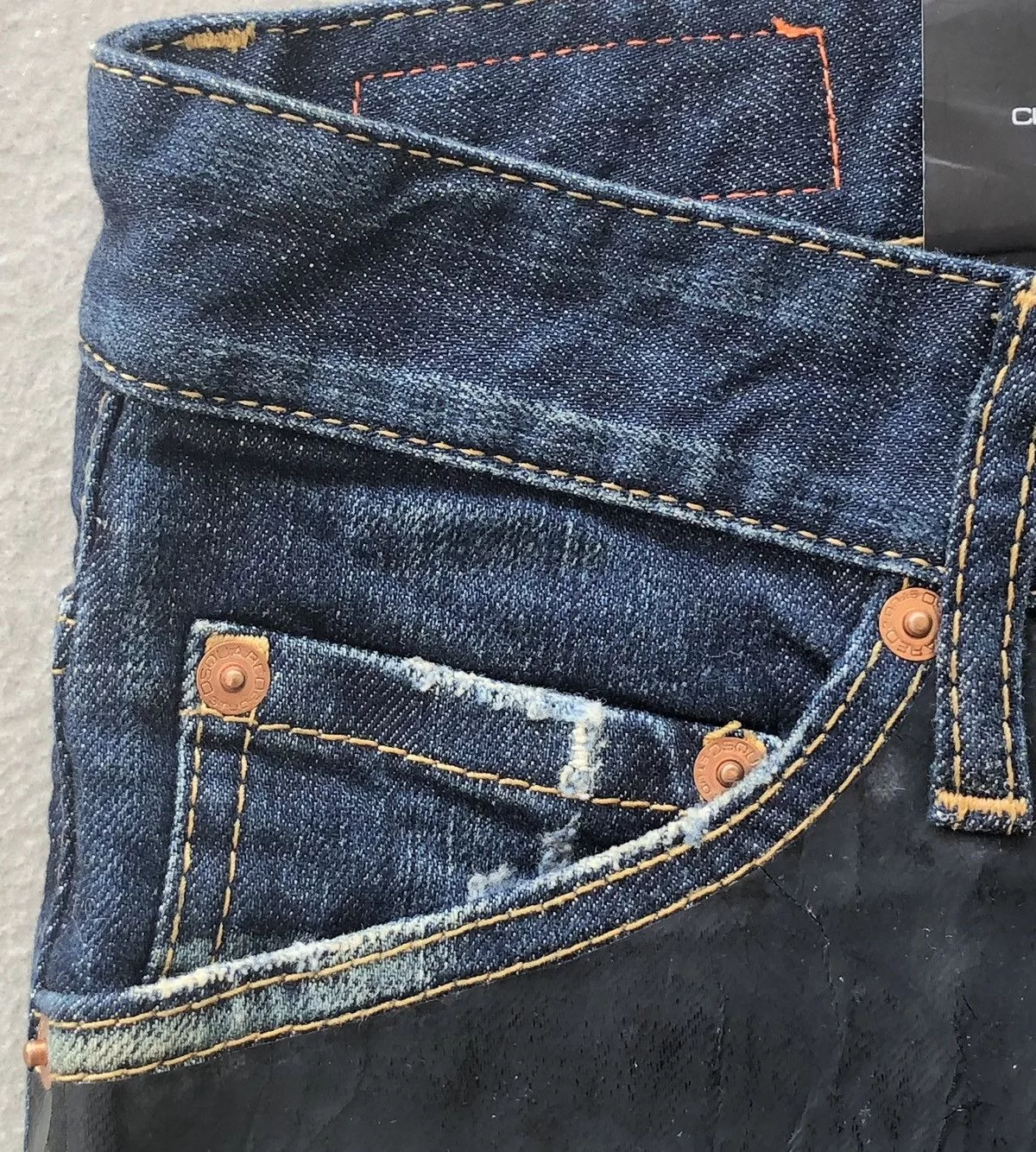Dsquared2 Denim Dsquared2 slim-fit denim half black painted Blue