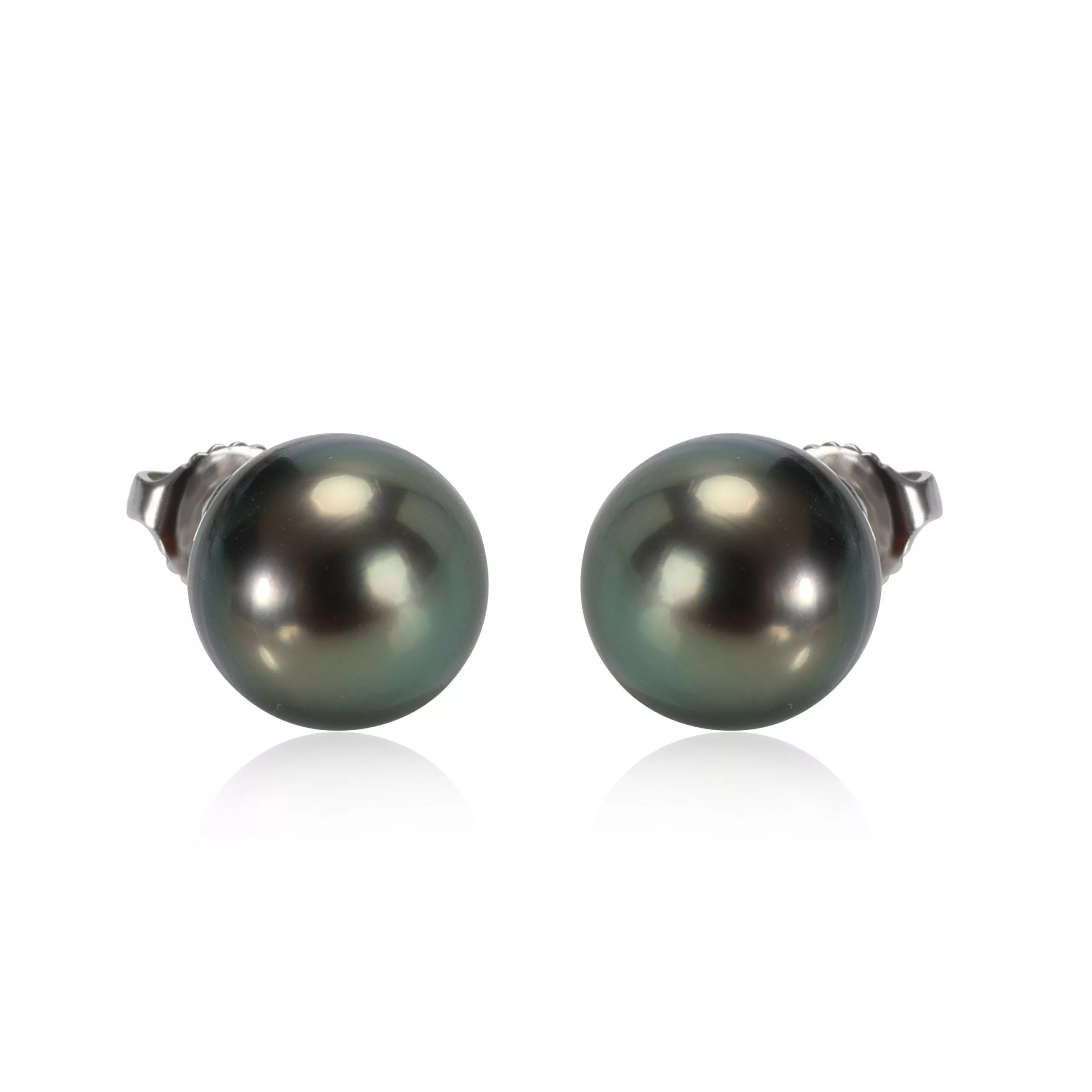 Other Rings Other Black Pearl Stud Earring in 18K White Gold (10 mm)