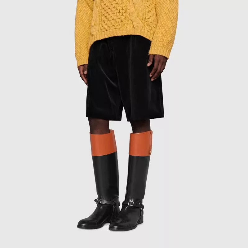 Gucci Boots Gucci Web Knee high Boot with Harness Black