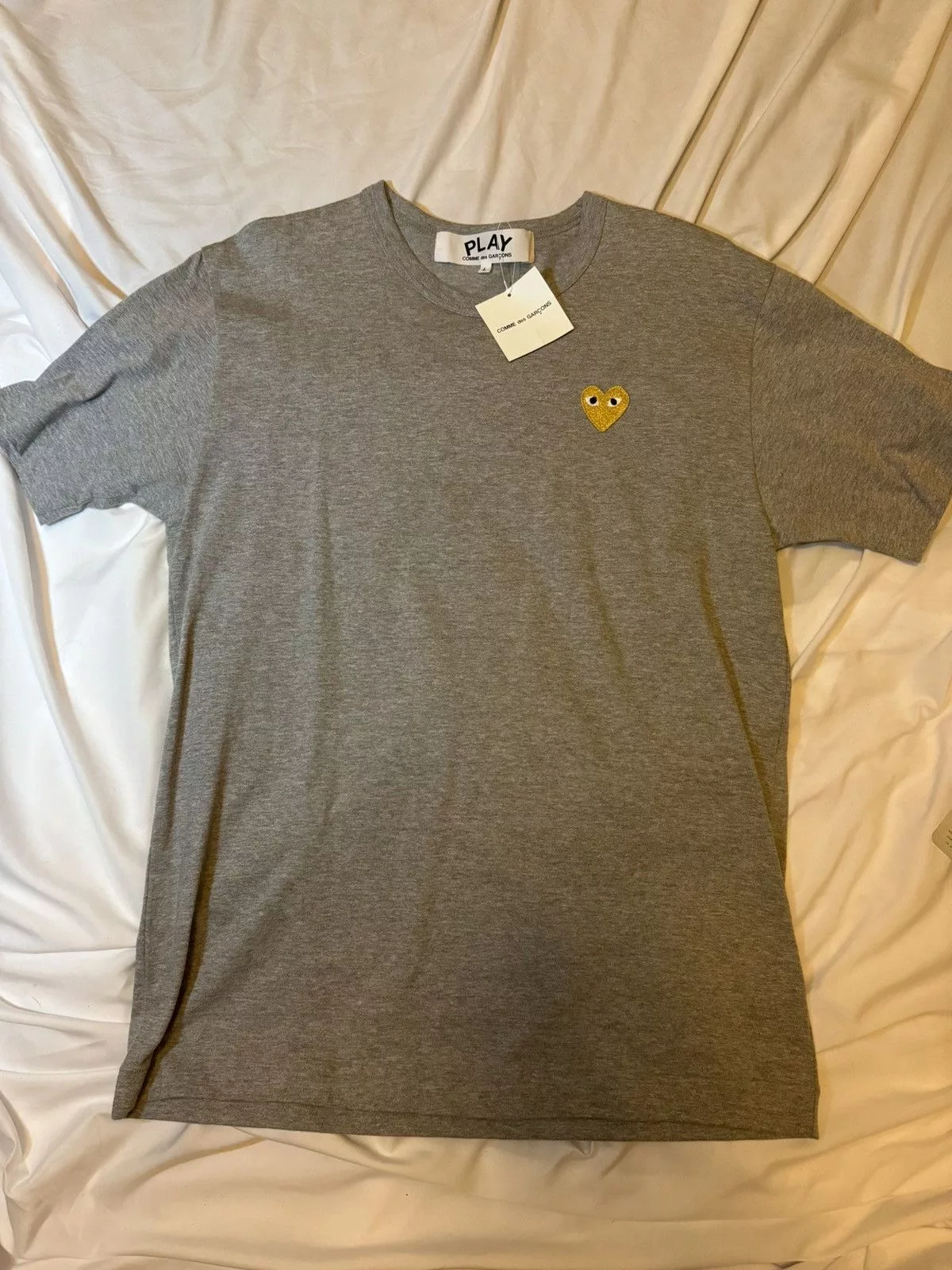 Comme des Garcons Short Sleeve T Shirts Comme des Garcons NEW WITH TAGS Comme des Garçon Heart T shirt Gray