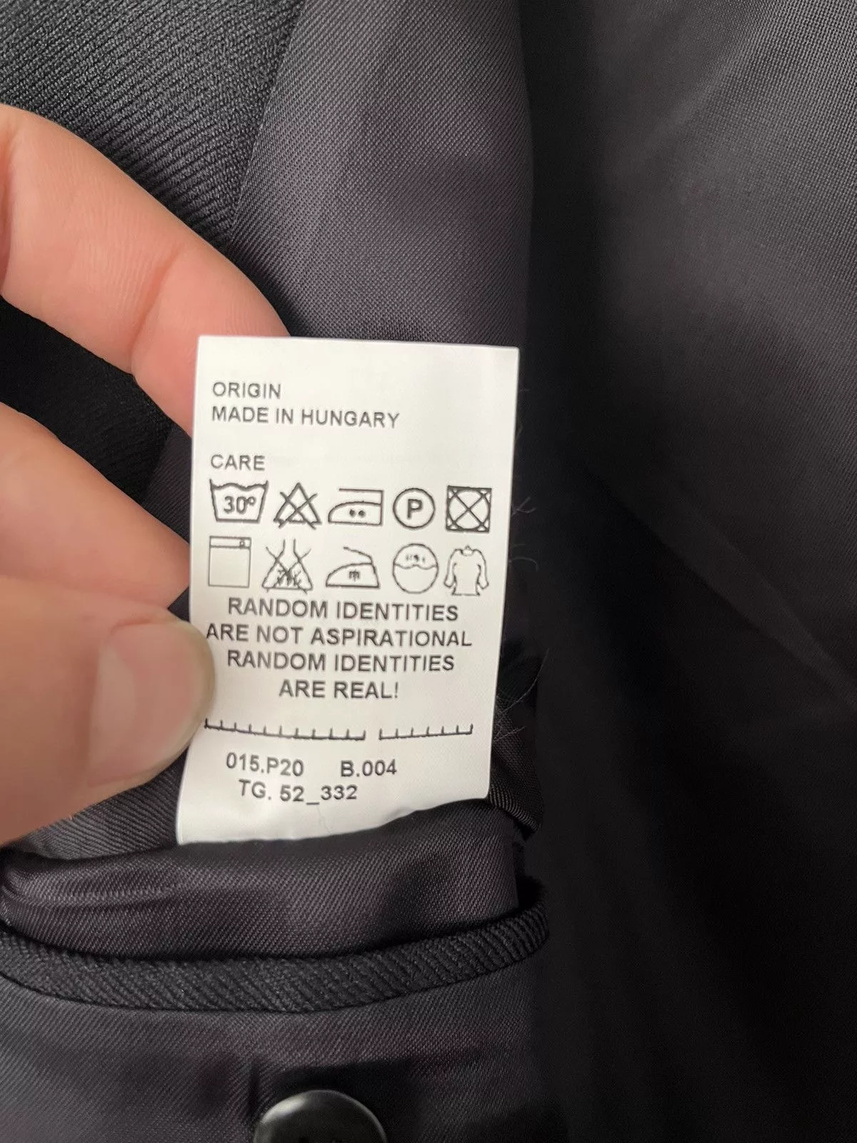 Random Identities Blazers Random Identities Black Drawstring Blazer / Suit jacket