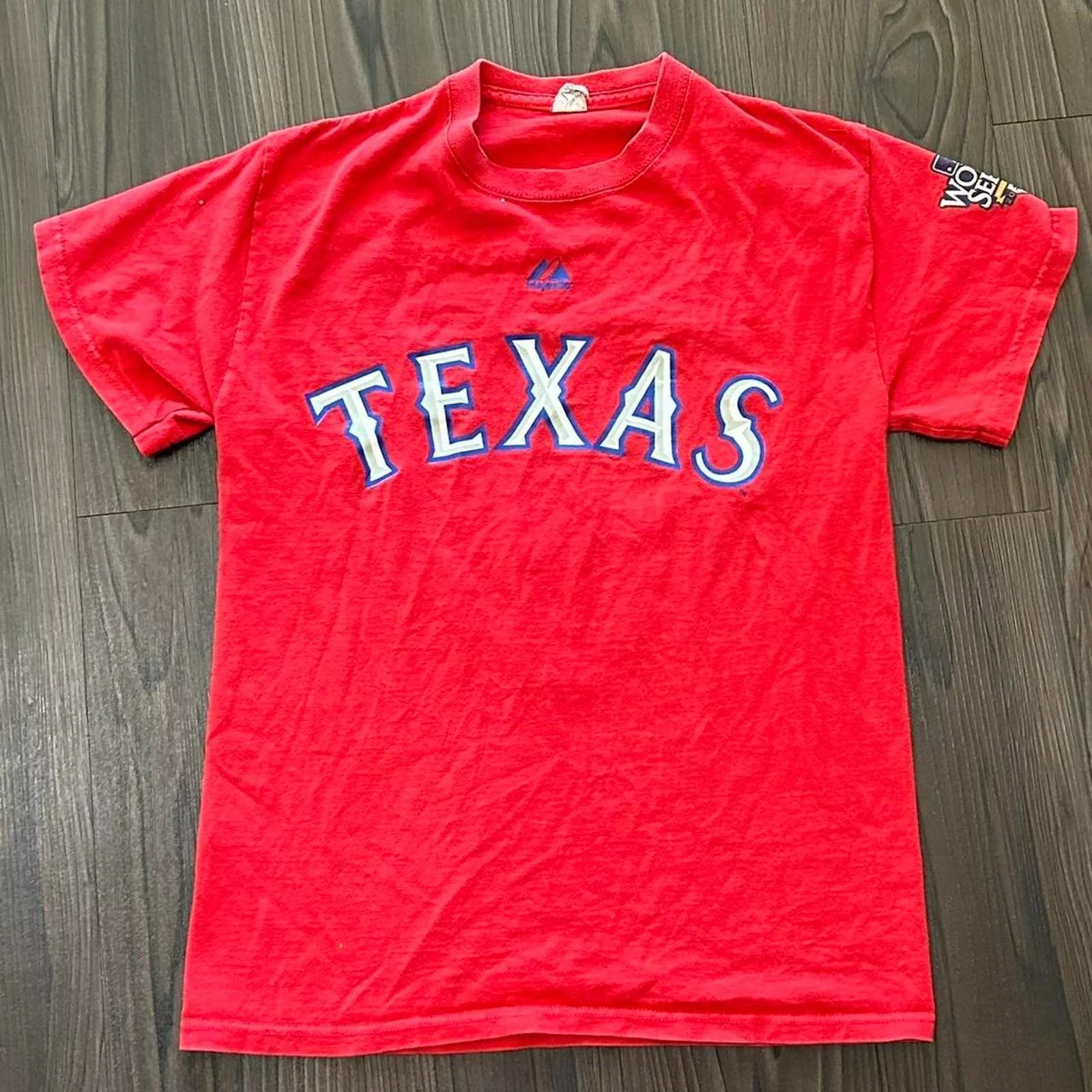 MLB Short Sleeve T Shirts MLB Texas Rangers World Series 2010 Graphic Tee Red