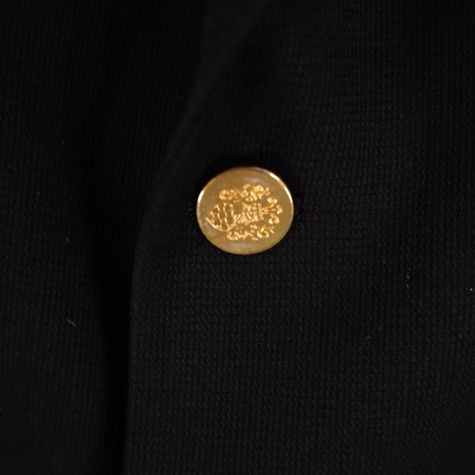 Pronto Uomo Blazers Pronto Uomo Thick Textured Worsted Wool Black 3 Gold Button