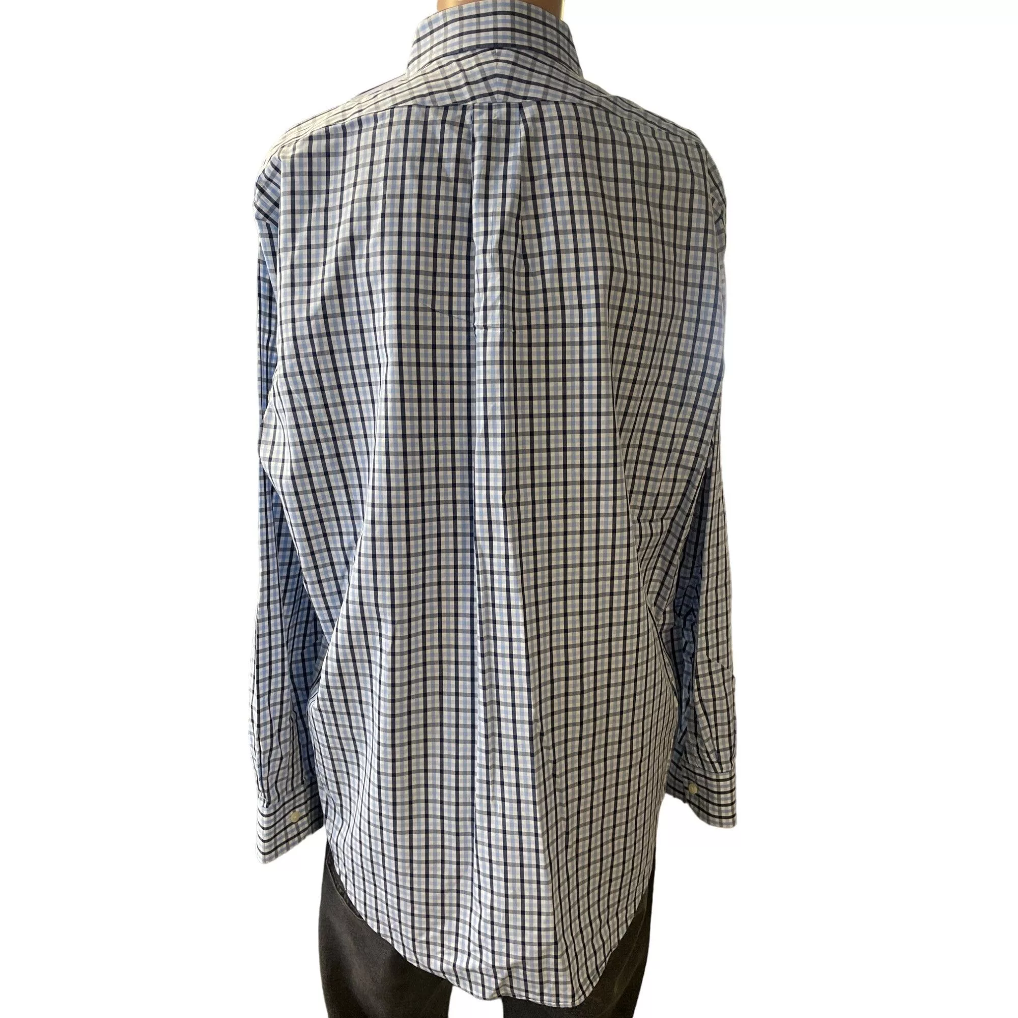 Lands' End Shirts Button Ups Lands' End Lands'end Men's Blue Checkered Button up Dress Shirt long Sl