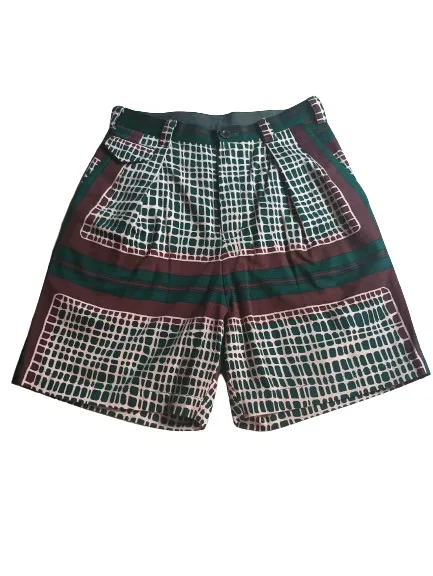 Sacai Shorts Sacai front pleated pattern dress shorts Green