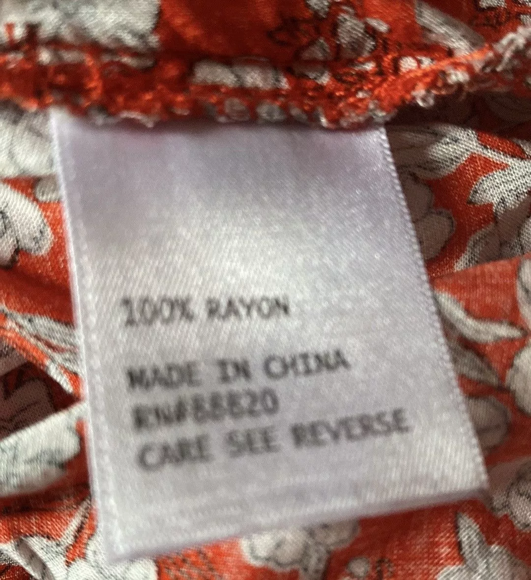 Other Blouses Other Cynthia Rowley, Poppy, Floral, Button Down Blouse Red